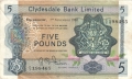 Clydesdale Bank Ltd 1963 To 1981 5 Pounds,  1.11.1968